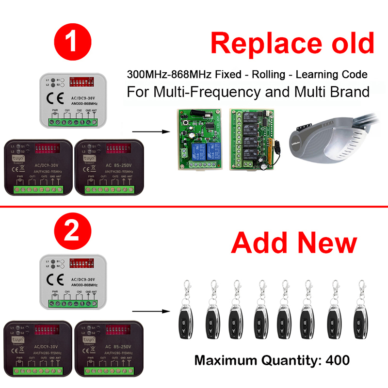 New RX MULTI 300-868MHz Tuya W - 433Mhz Receiver Module 评论和价格